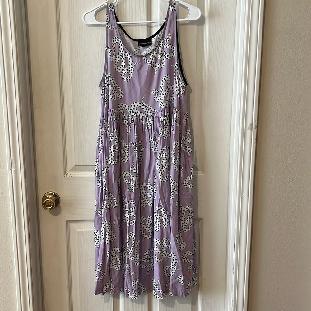 Nooworks Naomi snakes Lilac Polka Dot Midi Sundress S